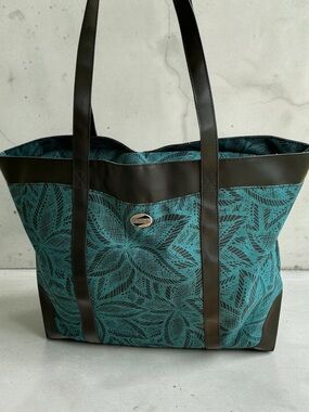 American Tourister Teal Travel Tote Carry On Shoulder Bag Lightweight